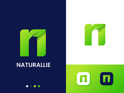 Naturallie app icon app logo brand identity branding business logo flat grow leaf letter n logo logos mark minimal modern modern app natural new business project sign symbol