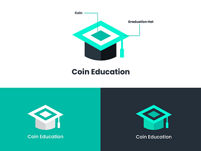 Coin Education abstract app icon brand identity branding coin corporate creative design education graphic design illustration logo logo design logos minimalist modern nft nusrathart ui vector