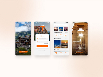 Travel and booking app concept