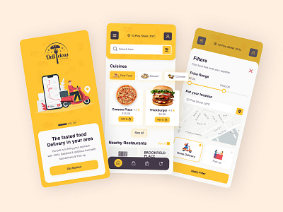 Food delivery and pickup service mobile app design exploration
