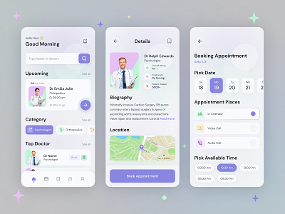 Doctors services app design