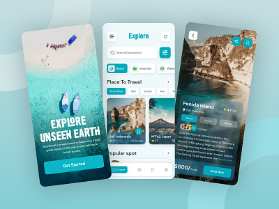 Travel guide app design concept