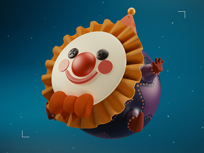 Crown circus 3d art 3d lowpoly 3d modeling 3d render c4d cgi cinema4d clown planet game walkr