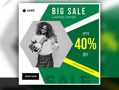 Instagram template big sale post with abstract background creative design facebook post fashion instagram template post social media post template