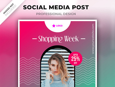 Instagram post template for shopping week become a member branding creative design facebook post fashion instagram post instagram template mockup post social media post template