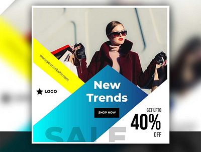 New trends with abstract background brand branding creative creative design design facebook post fashion fashion post instagram post instagram template logo post social media post template