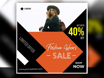 Fashion wear sale post with an abstract background brand branding creative creative design design facebook post fashion fashion post instagram post instagram template logo post social media post template