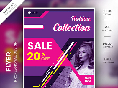 Flyer template for fashion design