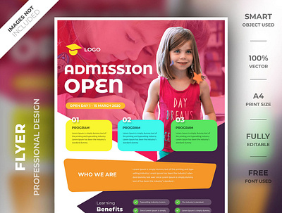 Education flyer a4 brand creative flyer education education flyer flyer flyer design flyer psd flyer template high resolution identity modern school smart object template