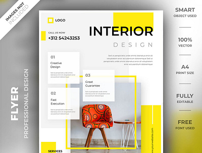 Interior flyer a4 brand creative flyer flyer flyer design flyer psd flyer template high resolution identity interior interior designer interior flyer modern smart object