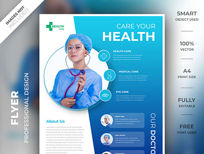 Hospital Flyer a4 brand creative flyer doctor flyer flyer design flyer psd flyer template high resolution hospital identity medical medical flyer modern smart object