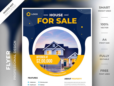 Real estate flyer design a4 brand creative flyer flyer flyer design flyer psd flyer template high resolution identity modern property real estate real estate flyer smart object