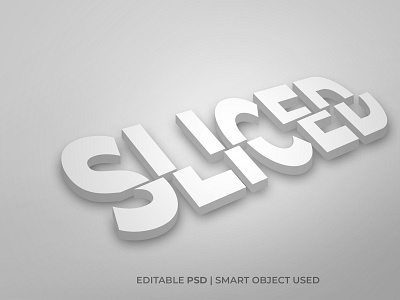 Slice effect 3d slice text effect 3d text logo mockup slice style text text effect