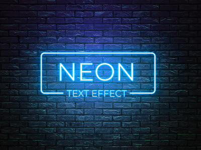 Neon text effect brand high resolution logo mockup neon neon text effect smart object style text text effect