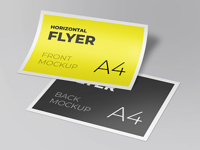 Horizontal flyer mockup brand flyer front high resolution horizontal flyer mockup identity mockup