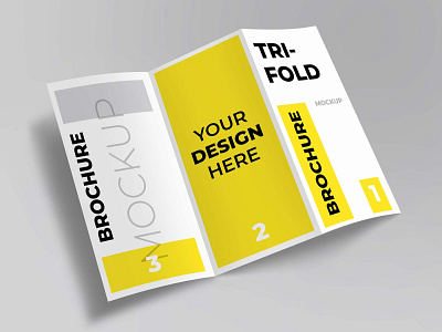 Tri fold brochure cover mockup brand brochure brochure mockup high resolution identity mockup modern smart object trifold trifold mockup