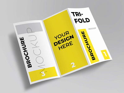 Tri fold brochure cover mockup