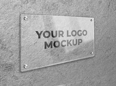 Glass signage mocku preview glass logo mockup mockup