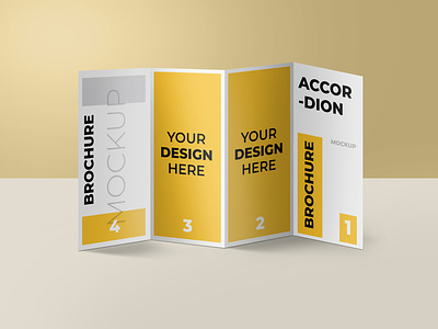 Accordion fold brochure mockup accordion fold mockup brand brochure brochure mockup high resolution identity mockup modern smart object