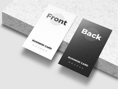 Business card mockup on marble stone brand business card high resolution identity mockup modern smart object visiting card