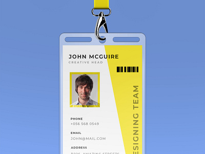 Corporate office id card design with mockup