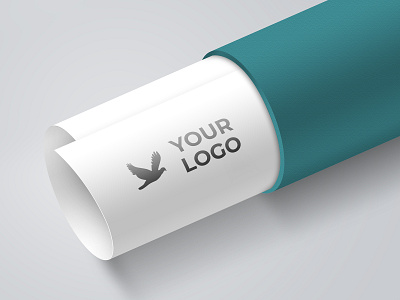 Paper fold logo mockup brand high resolution identity logo mockup mockup modern smart object