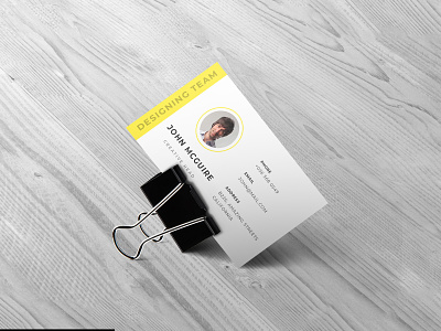 Clipped business card design mockup