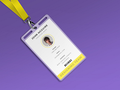 Corporate office id card design with mockup