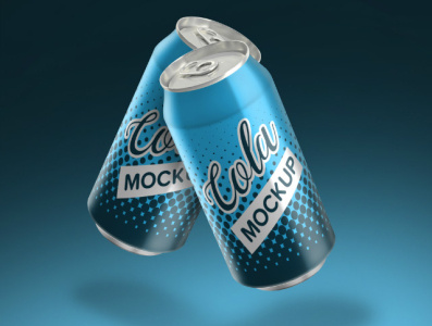 Floating cans mockup design brand cann drink mockup high resolution identity mockup smart object