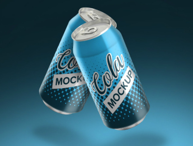 Floating cans mockup design