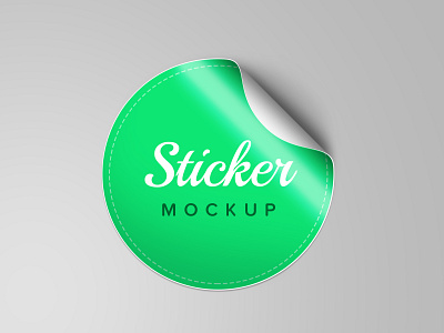 Round sticker mockup