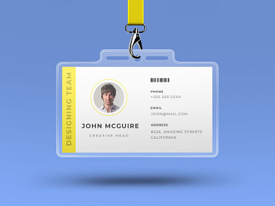 Corporate office id card design with mockup