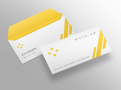 Envelope mockup design brand envelope high resolution identity mockup modern smart object