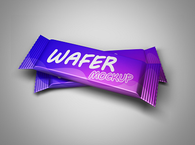 Wafer mockup template bar high resolution mockup smart object wafer wrapper mockup