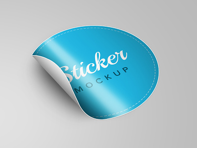 Round sticker mockup