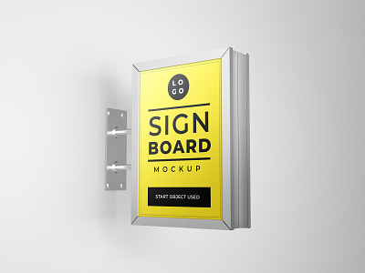 Signboard mockup design brand high resolution identity mockup signboard signboard mockup smart object