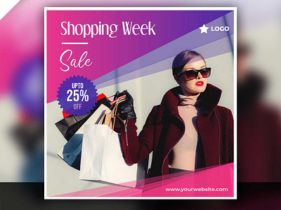 Shopping Week Sale Post Design discount fashion post instagram post sale social media post