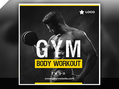 Gym Workout Post Design design fitness gym instagram post logo post