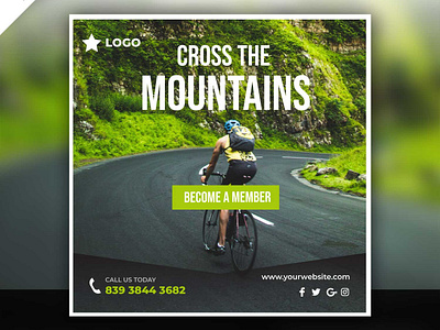 Cycling Post become a member creative design cycling design instagram post logo post social media post sports