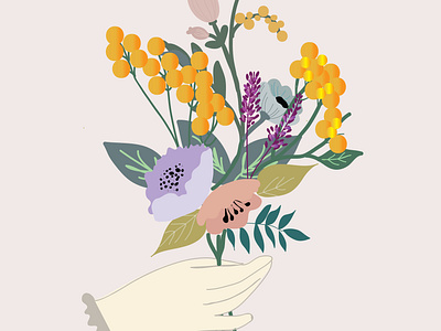 Holding hope colors design flowers flowers illustration illustration