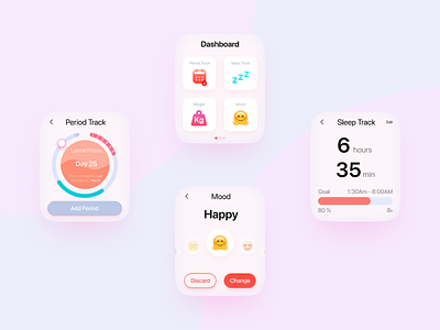 Period Tracker - Smart Watch UI Design