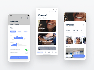 Find dentist app concept