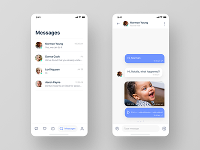 Messages app concept book appointment clinic dental clinic dentistry doctor figma healthcare hospital ios medical mobile stomatology ui ux