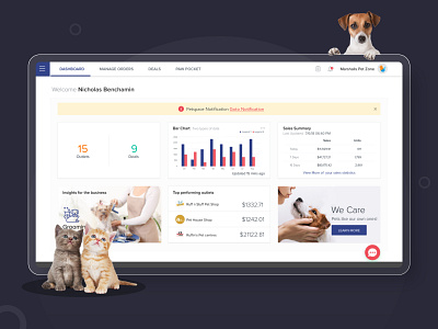 Petsanta - Innovative Pet Care Solution app dashboard design pets product design