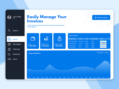 Dashboard Management System dashboard finance fintech invoice invoice management ui uiux ux