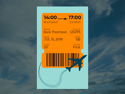 Daily UI 24 - Boarding Pass app boardingpass daily 100 challenge dailychallenge dailyui day24 design plane ticket ui uid uidesign ux