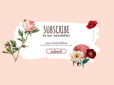 Daily UI 26 - Subscribe app botanical illustration branding daily 100 challenge dailychallenge dailyui day26 design flower illustration illustration peony poppy subscribe ui uid uidesign ux