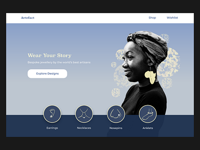 Jewellery Website hero image icons illustration ui ux web