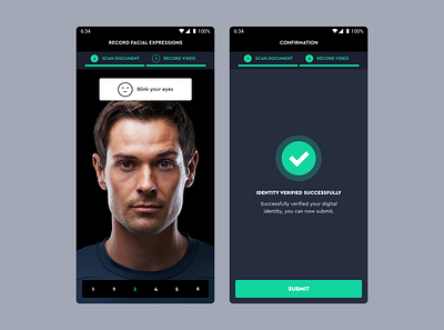 Digital Identity Verification App. app app design data facial recognition mobile app security security app ui user experience ux