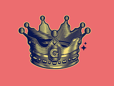 The Crown crown dribbble engrving graphicdesign illustration vectorart